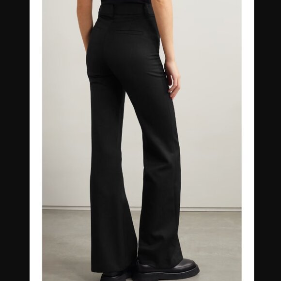 Nili Lotan Arielle Wool Twill Flared Pants in Black Size 4 - Picture 2 of 6